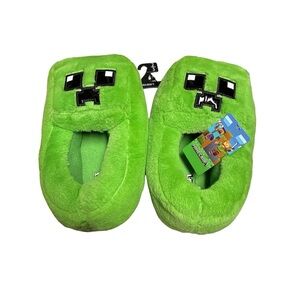 Minecraft Creeper Kids Slippers - Green